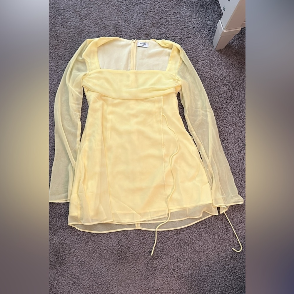 beginning boutique yellow mini dress